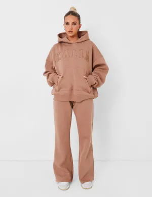 Kaiia Wide Leg Sweat Pants in Caramel