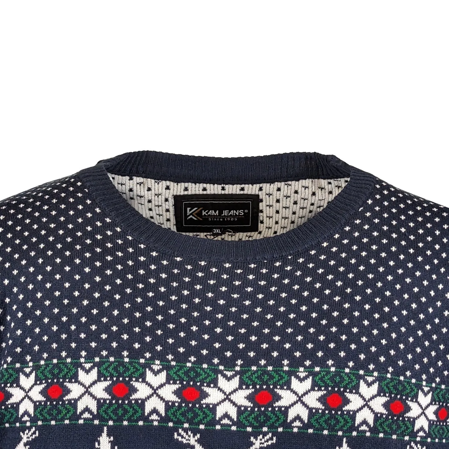 Kam Reindeer Xmas Jumper - KBS X026 - Navy