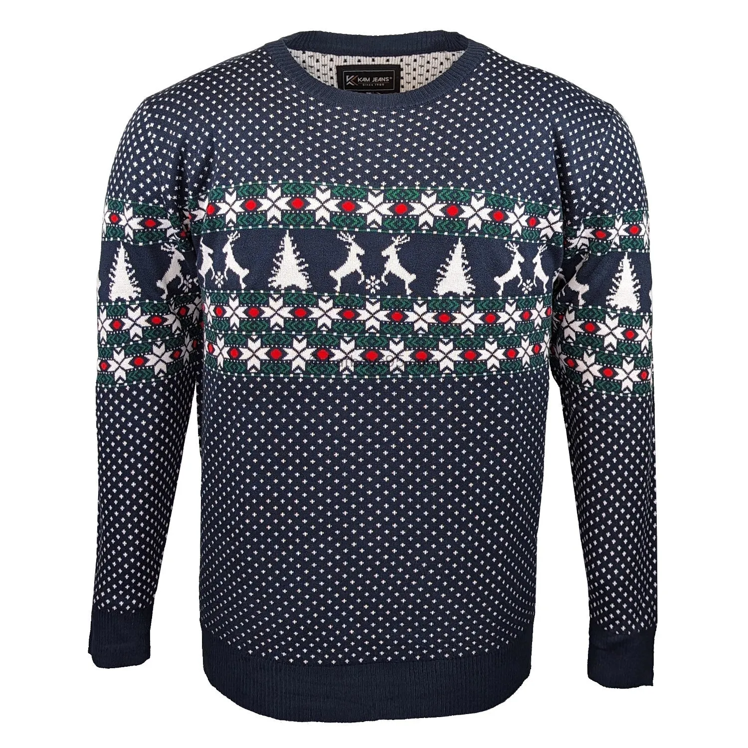 Kam Reindeer Xmas Jumper - KBS X026 - Navy