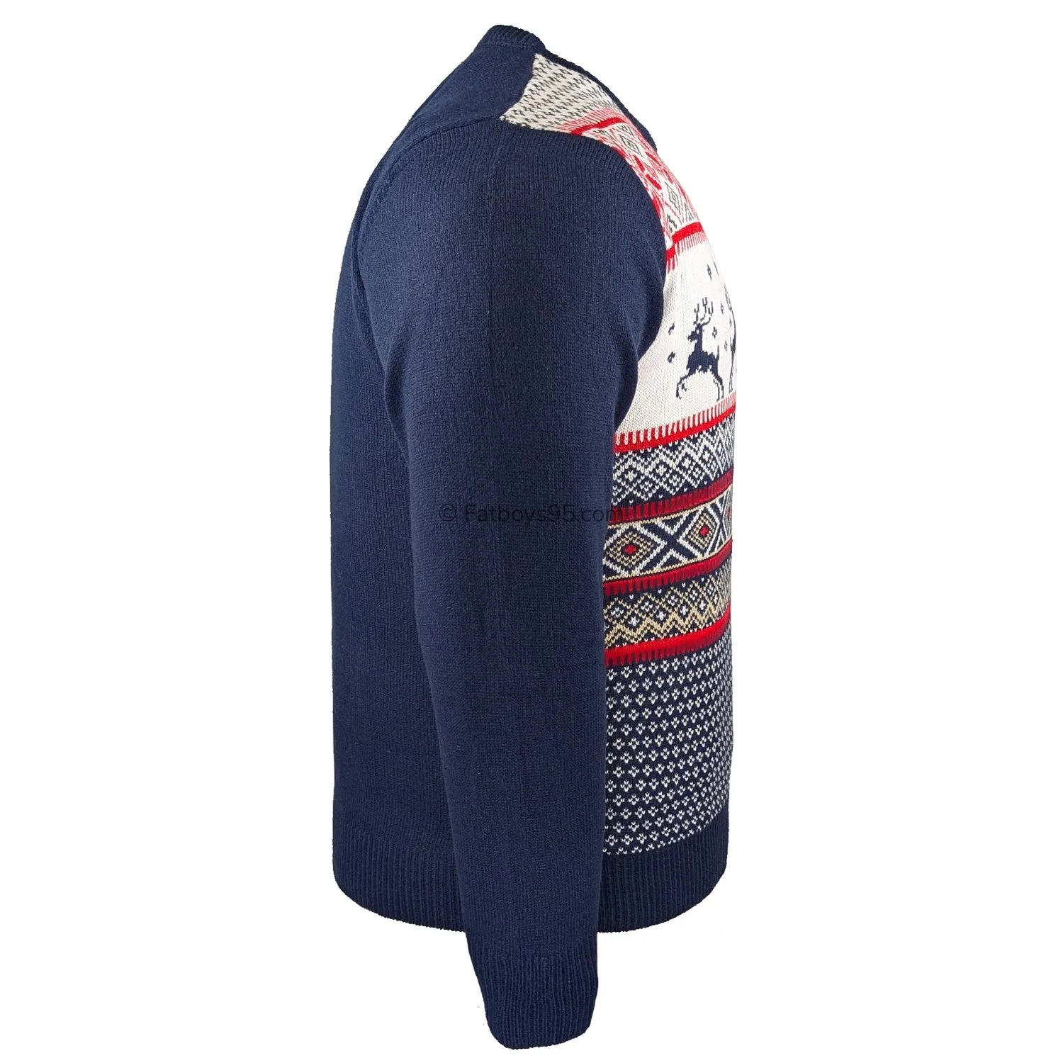 Kam Reindeer Xmas Jumper - KBS X031 - Navy