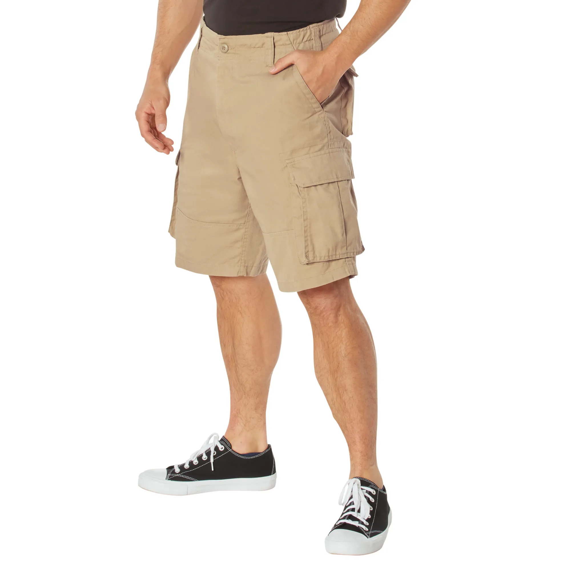 Khaki - Military Vintage Paratrooper Cargo Shorts