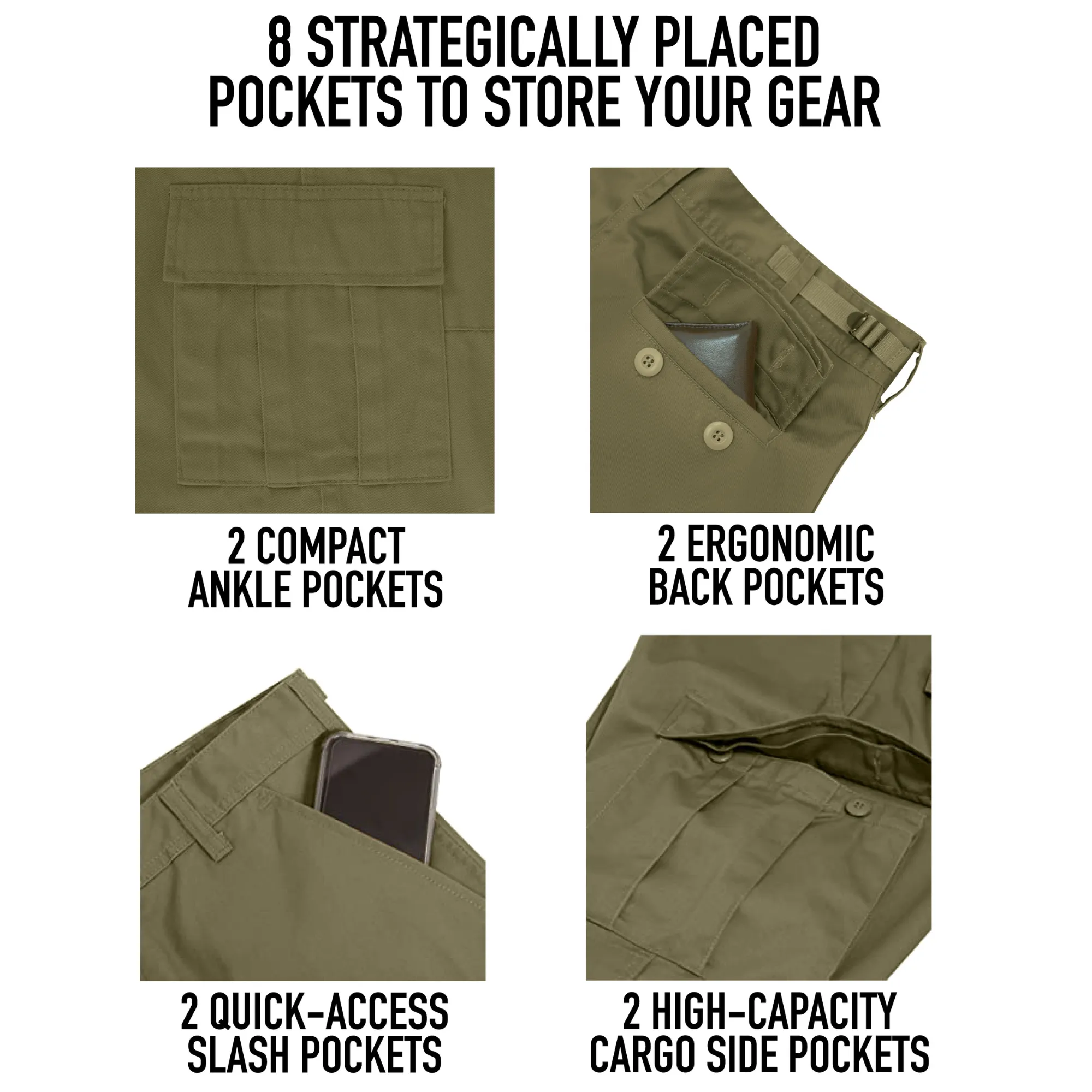 Khaki - Military Vintage Paratrooper Fatigues