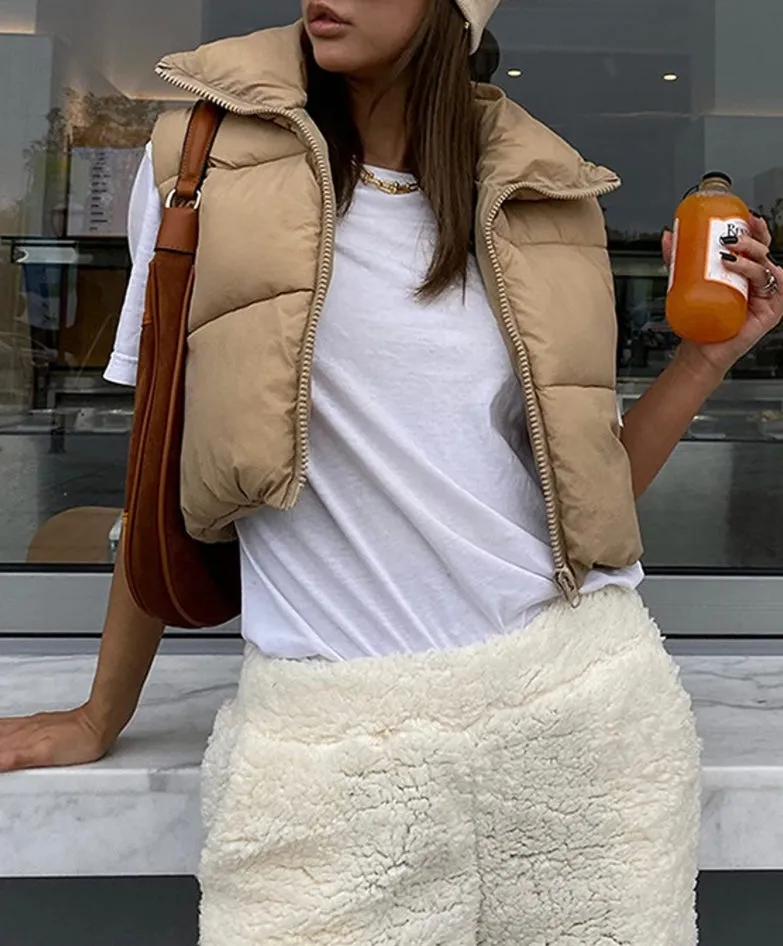 KHAKI PUFF VEST