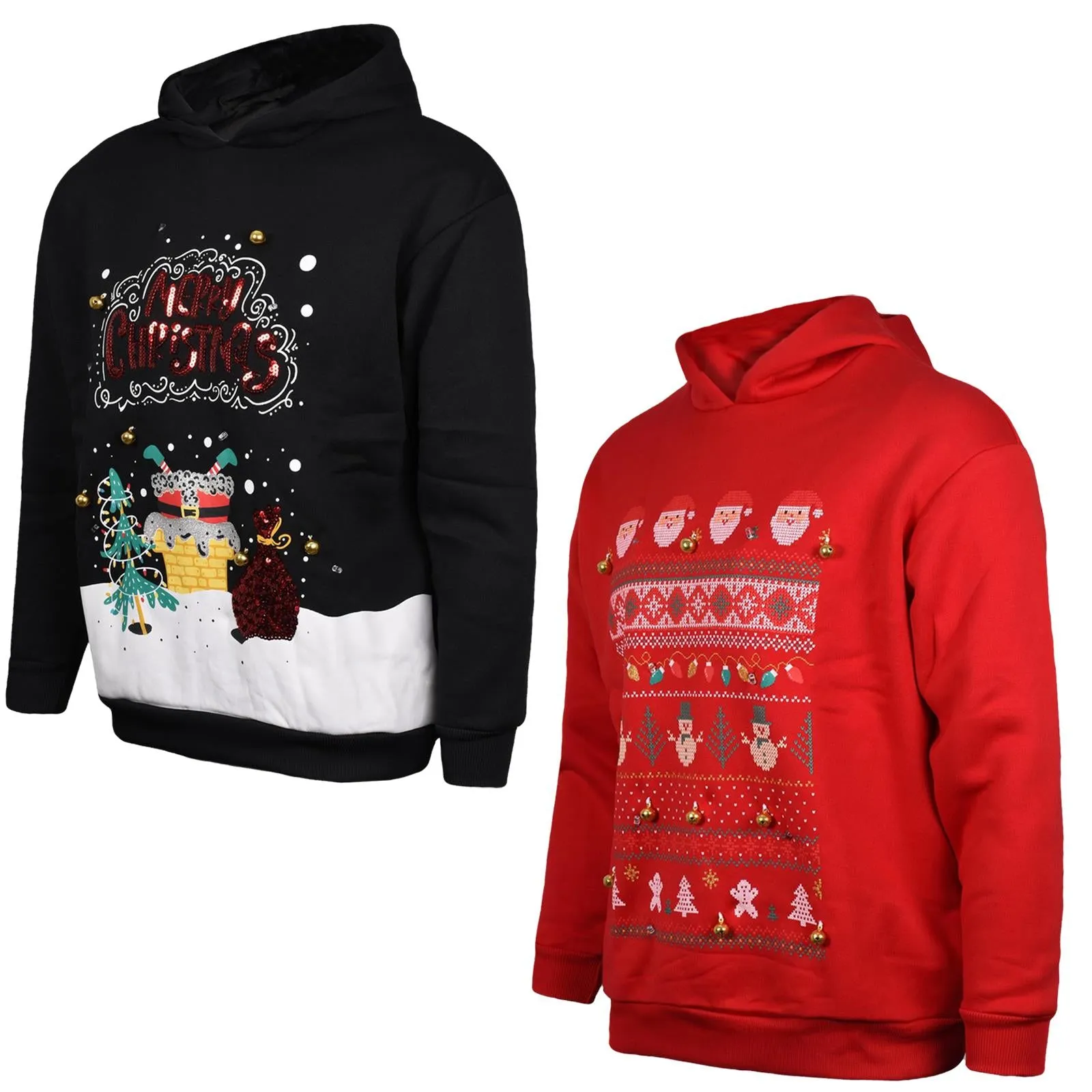 Kids 3D Christmas Hoodie LED Light Up