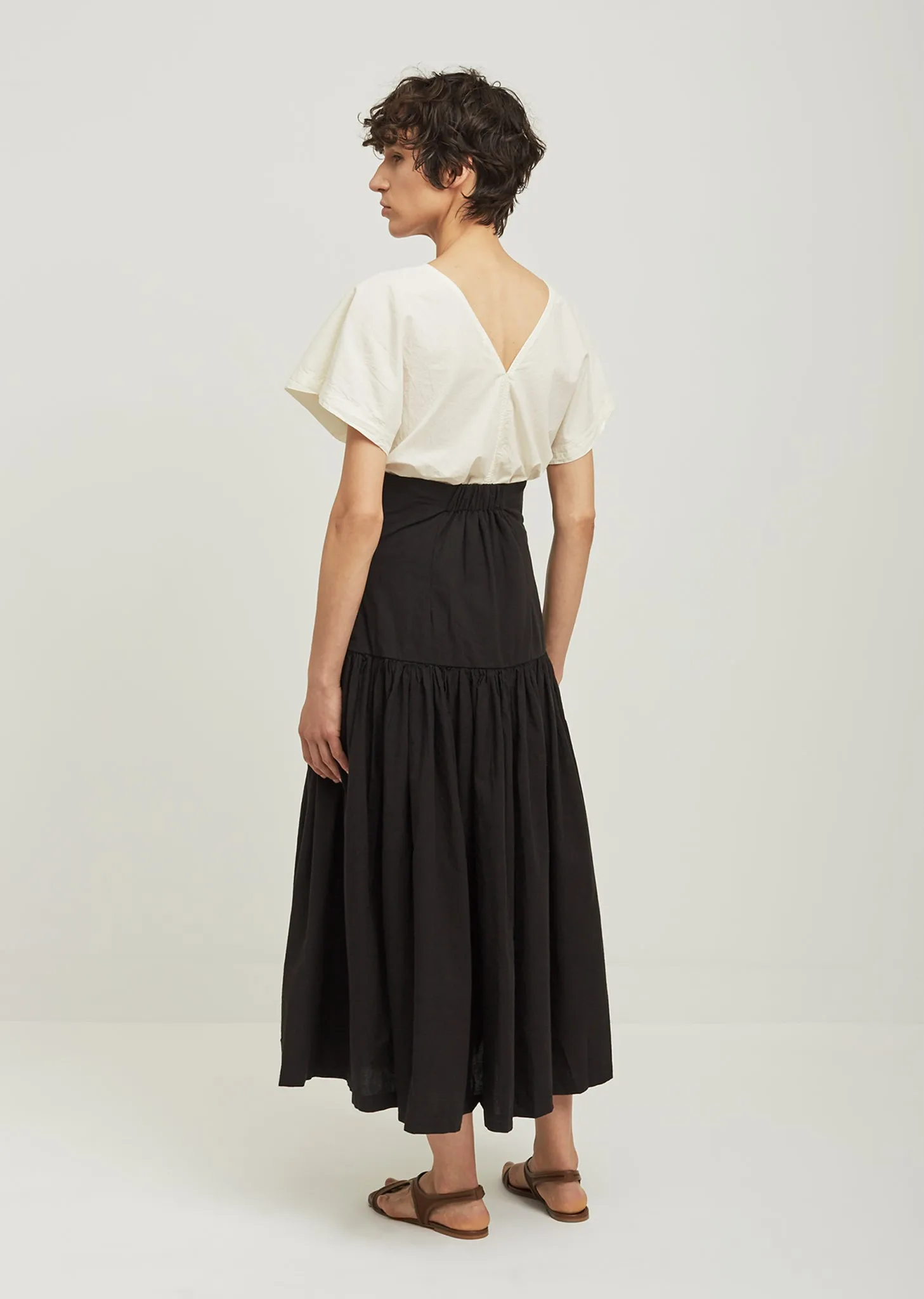 Lantan Pleated Cotton Skirt