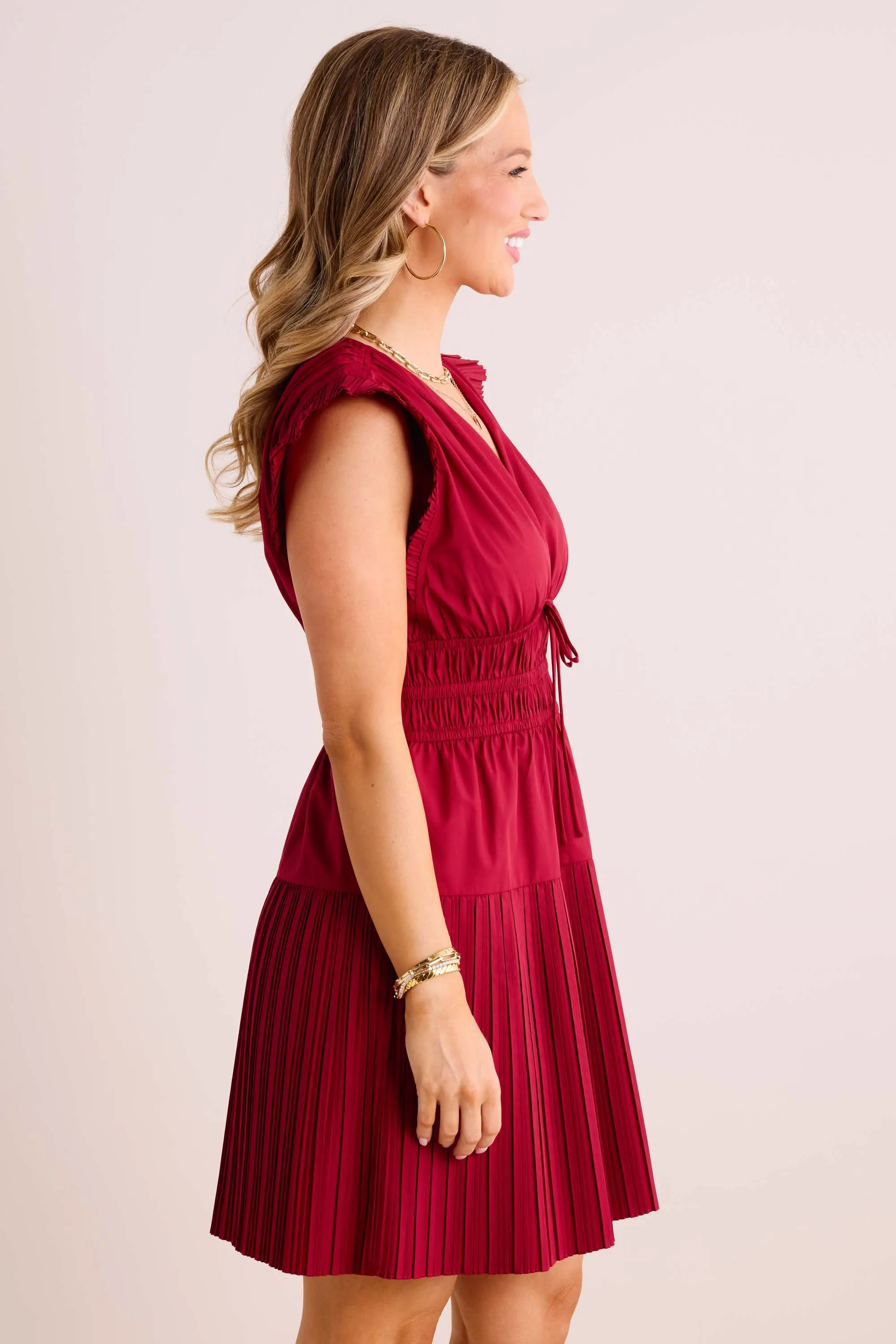 Leah Dress- Maroon