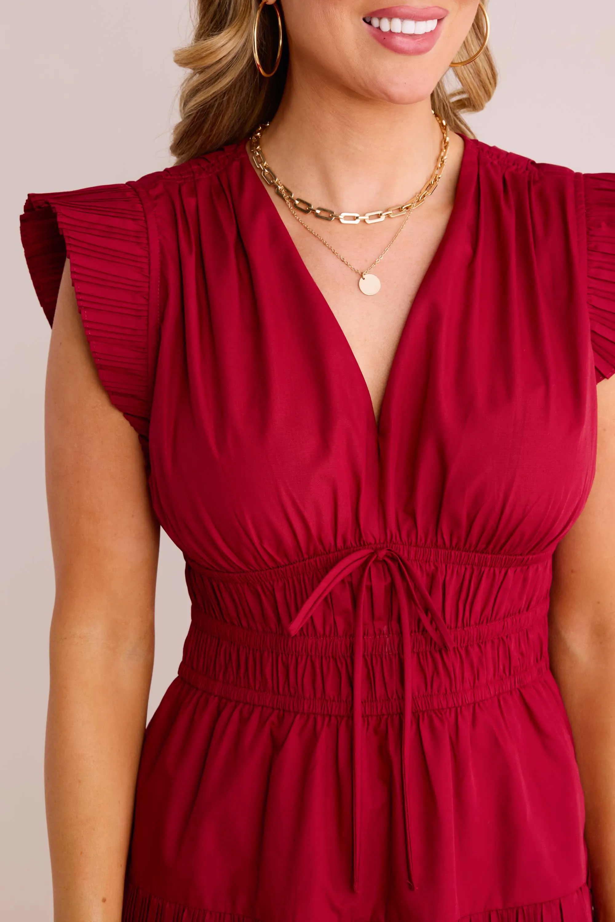 Leah Dress- Maroon