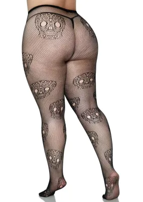 Leg Avenue Lace Skull Fishnet Tights