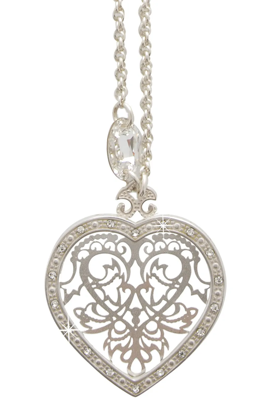 LK DESIGNS VINTAGE DARK Silver Heart Pendant