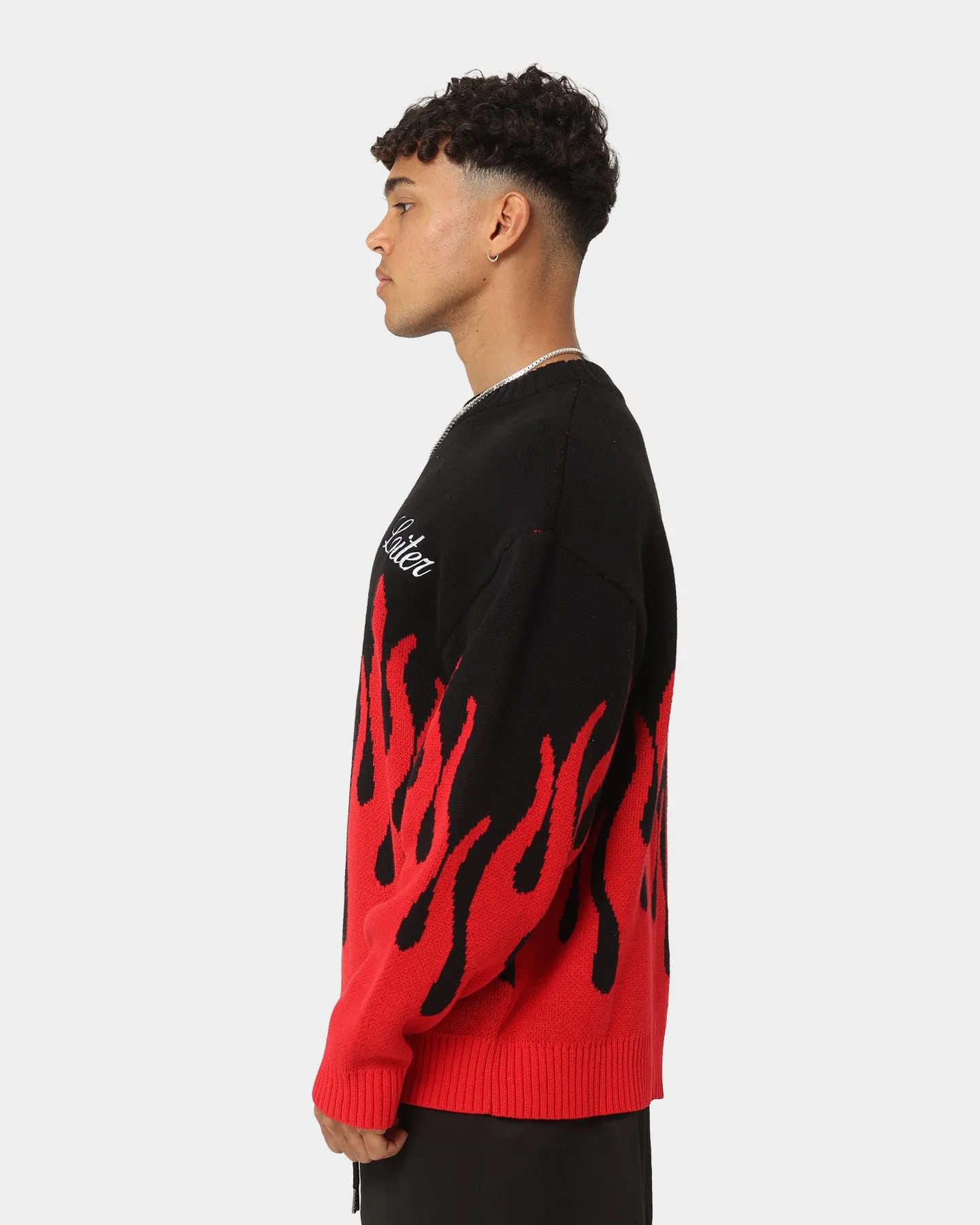 Loiter Inferno Knit Sweater Black/Red