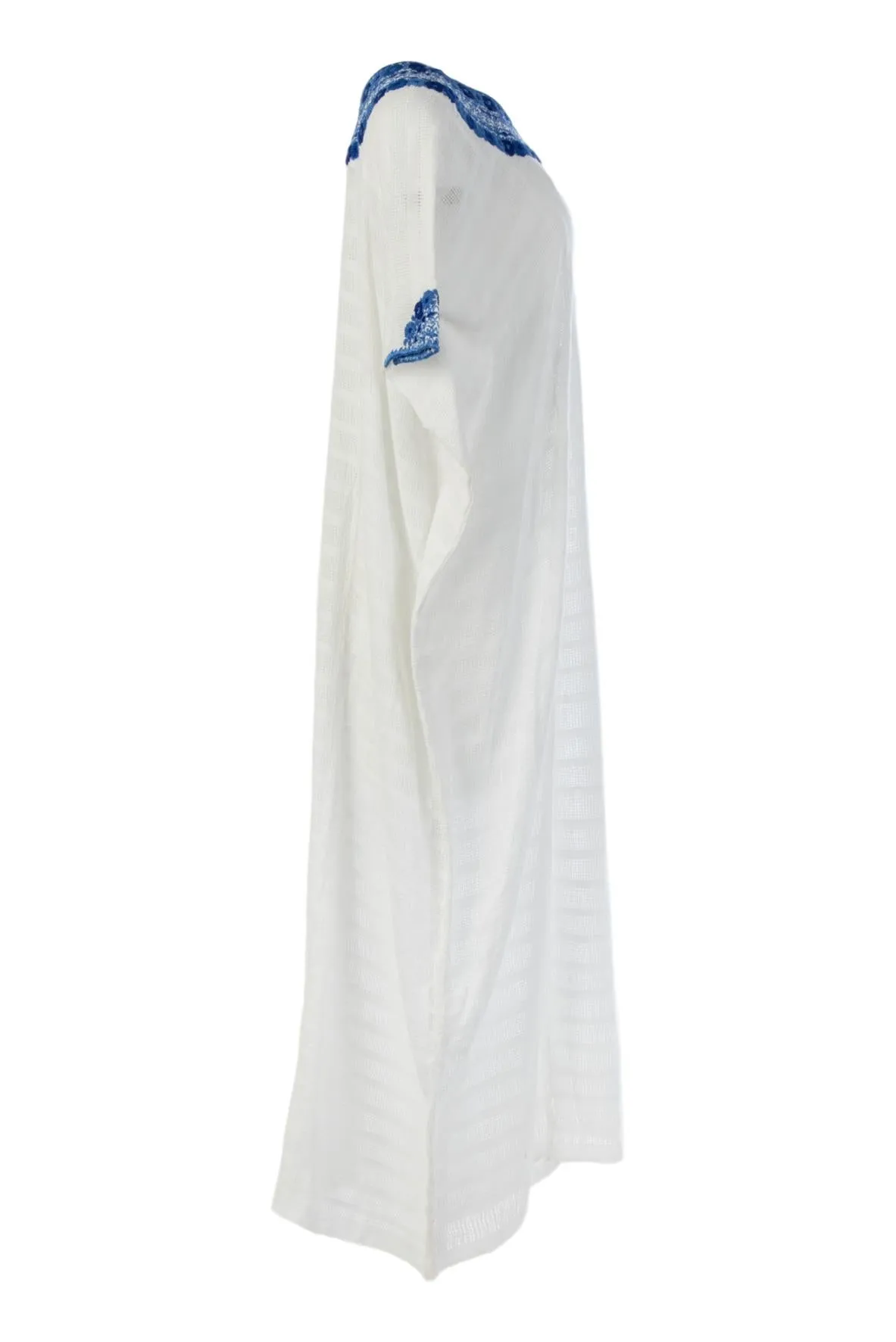 Luisa Guatemalan Kaftan - White and Blue