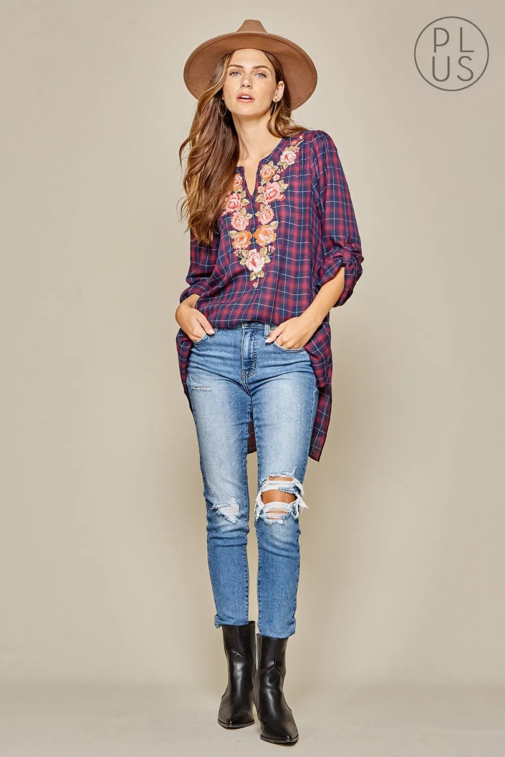 Mad About Plaid Embroidered Tunic