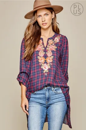 Mad About Plaid Embroidered Tunic