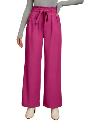 Magenta High Waisted Straight Leg Active Pants for Women