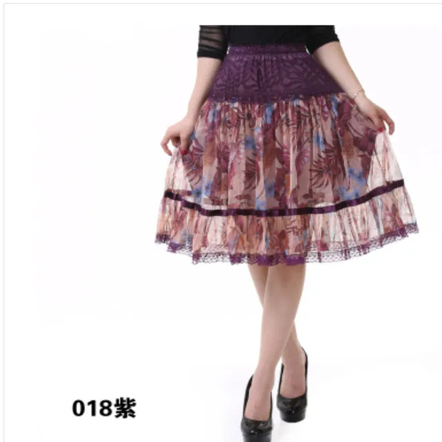 Makuluya 2017GIFT better lace skirts grace fashion women  skirt  large size print lace bohemia medium skirt beautiful lady skirt