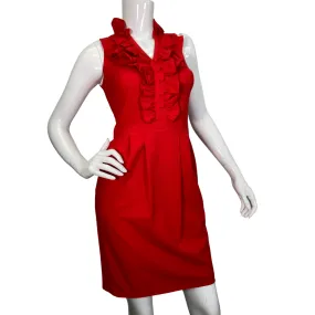 Marc New York Red Dress with Ruffle Neck