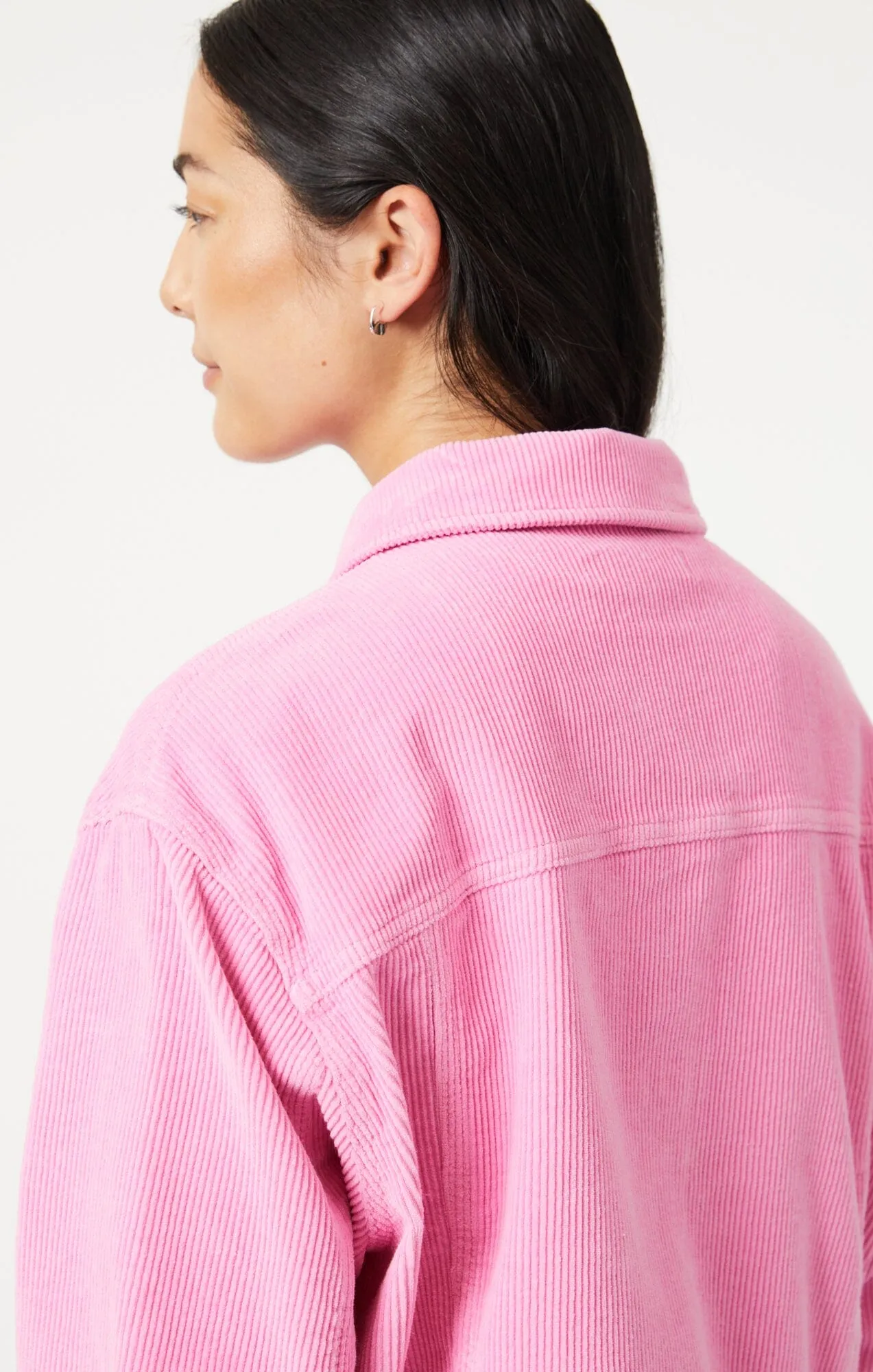 MAREN CROP JACKET IN PINK CORD