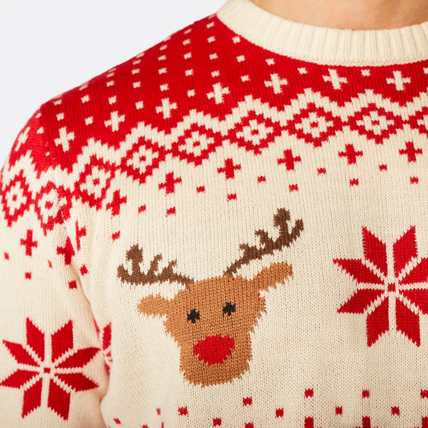 Matching Family Christmas Jumpers - Red Retro Reindeer