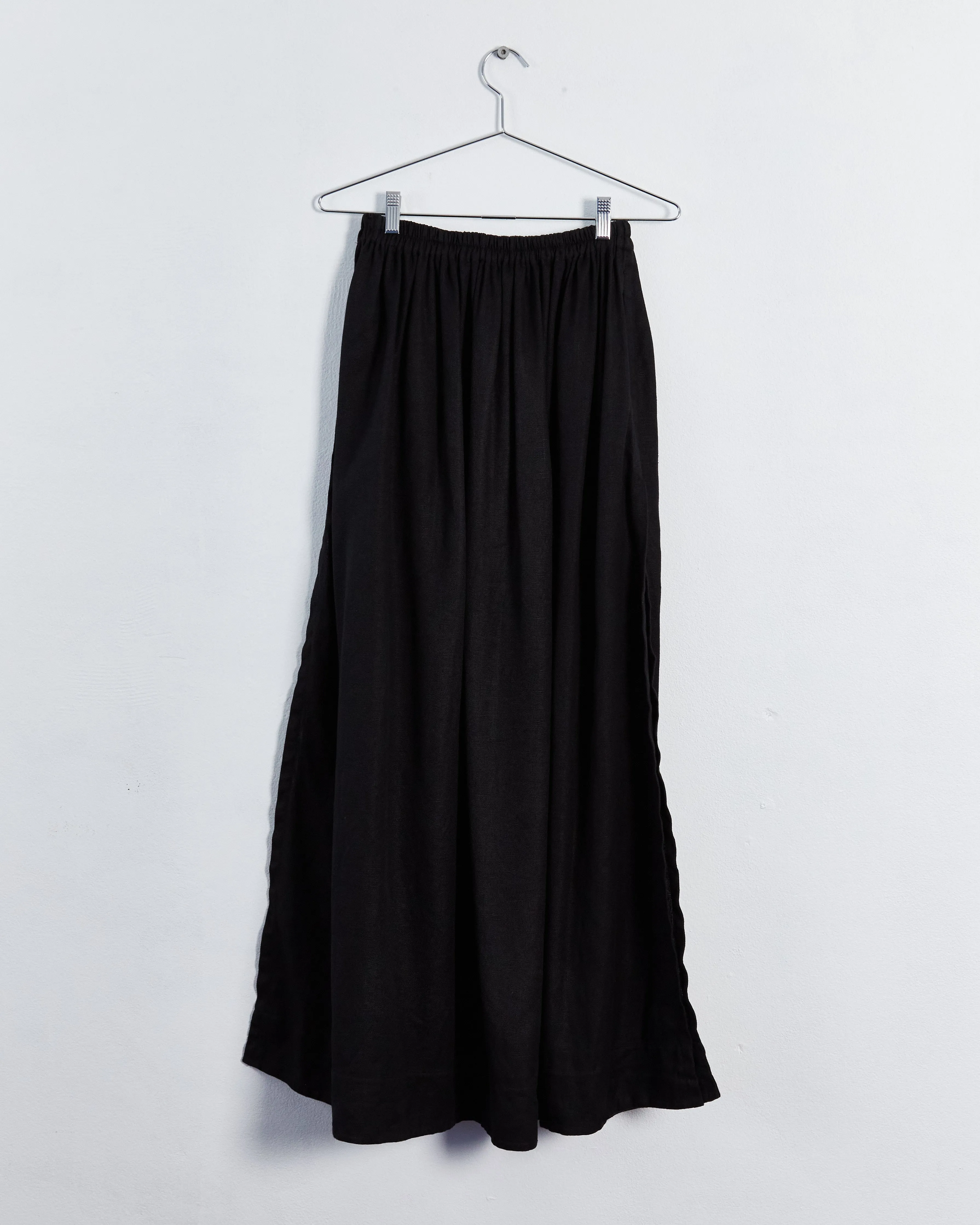 Matteau elastic waist linen maxi skirt, black, 8