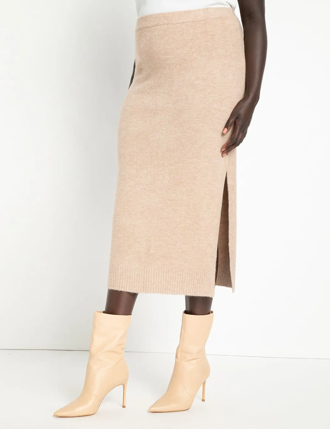 Maxi Sweater Skirt With Slit in Goat