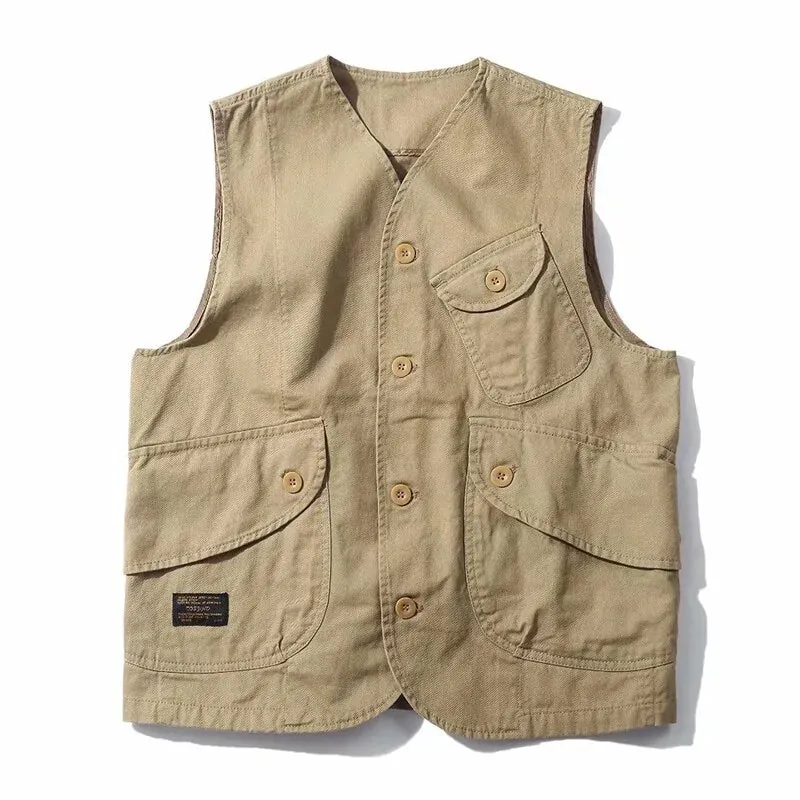 Men Vests Men's Summer Sleeveless Multi-pocket