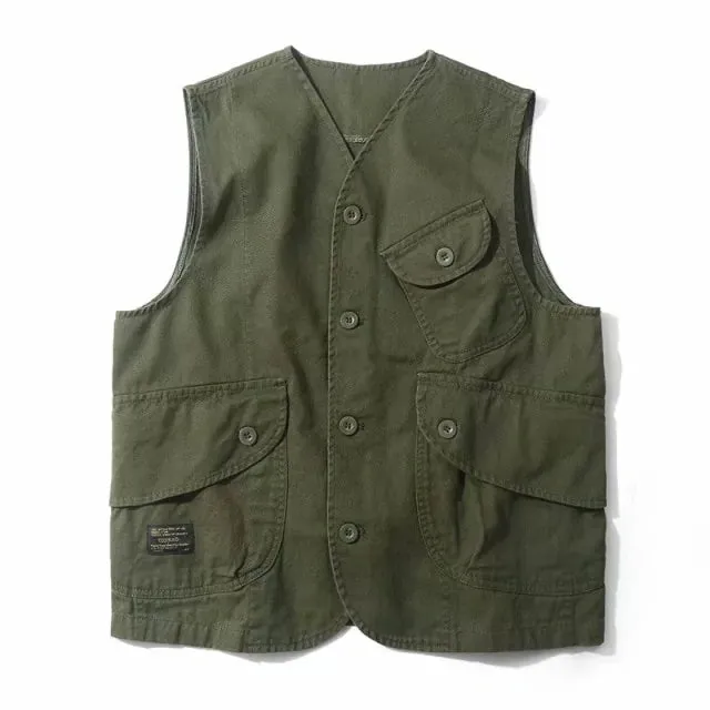 Men Vests Men's Summer Sleeveless Multi-pocket