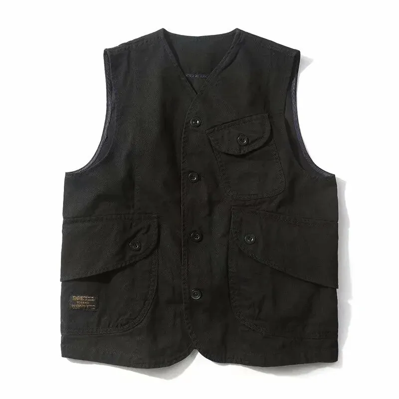 Men Vests Men's Summer Sleeveless Multi-pocket