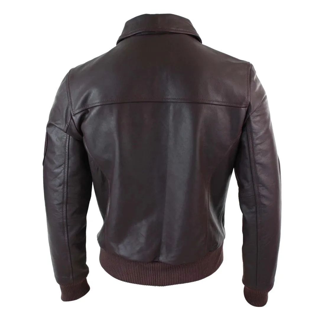 Mens Genuine Real Leather Harrington Bomber MA1 Classic Pilot MOD Jacket