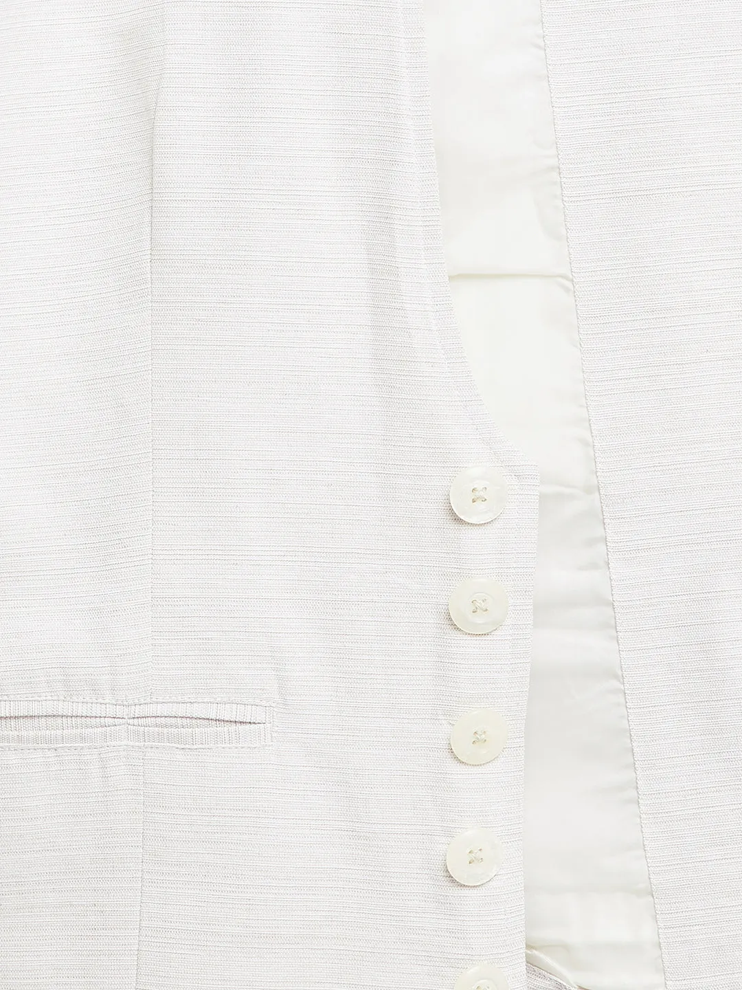 Men's Off White Waist Coat - Even Apparels