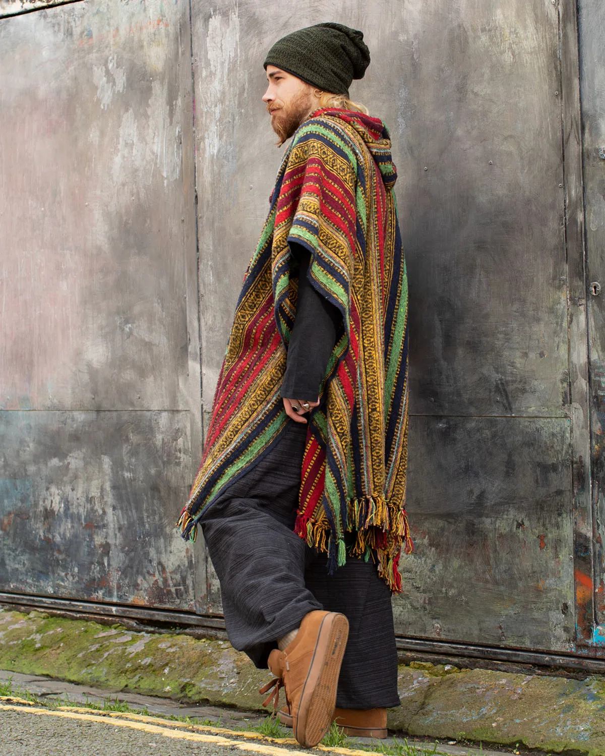 Mexican Gheri Poncho Red/Yellow