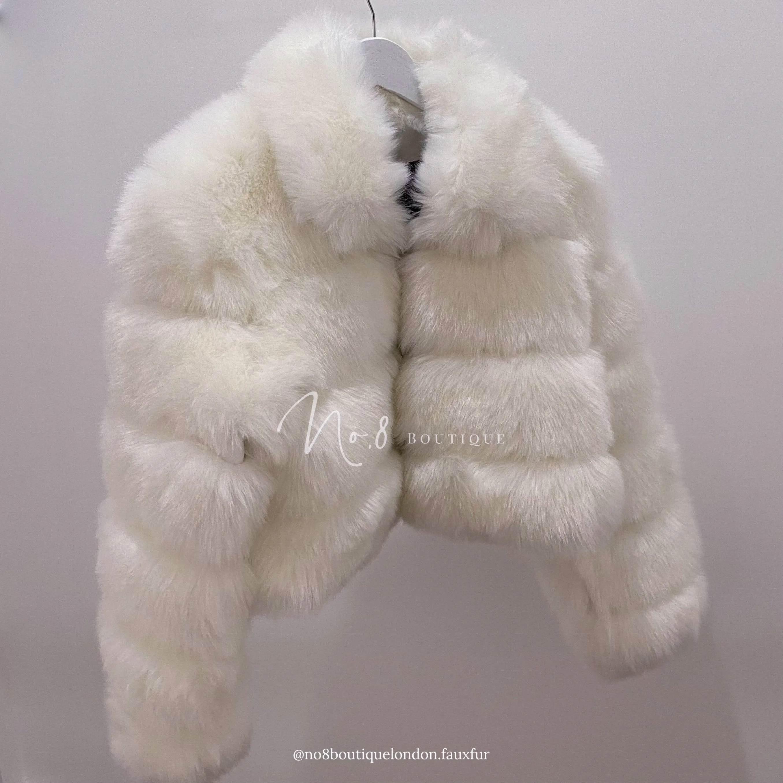 Milan Cropped Collar Faux Fur Jacket