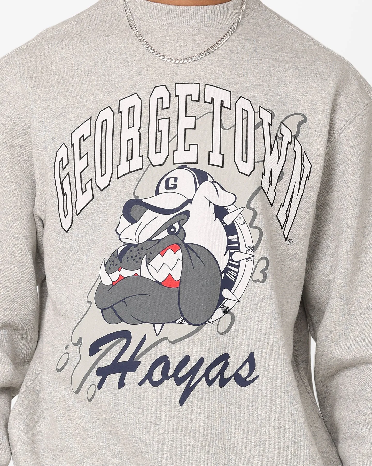 Mitchell & Ness Georgetown Hoyas Drool Crewneck Vintage Grey Marle