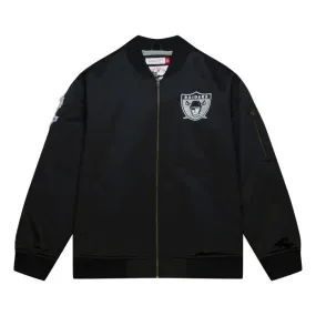 Mitchell & Ness Oakland Raiders Lightweight Satin Bomber Vintage Logo