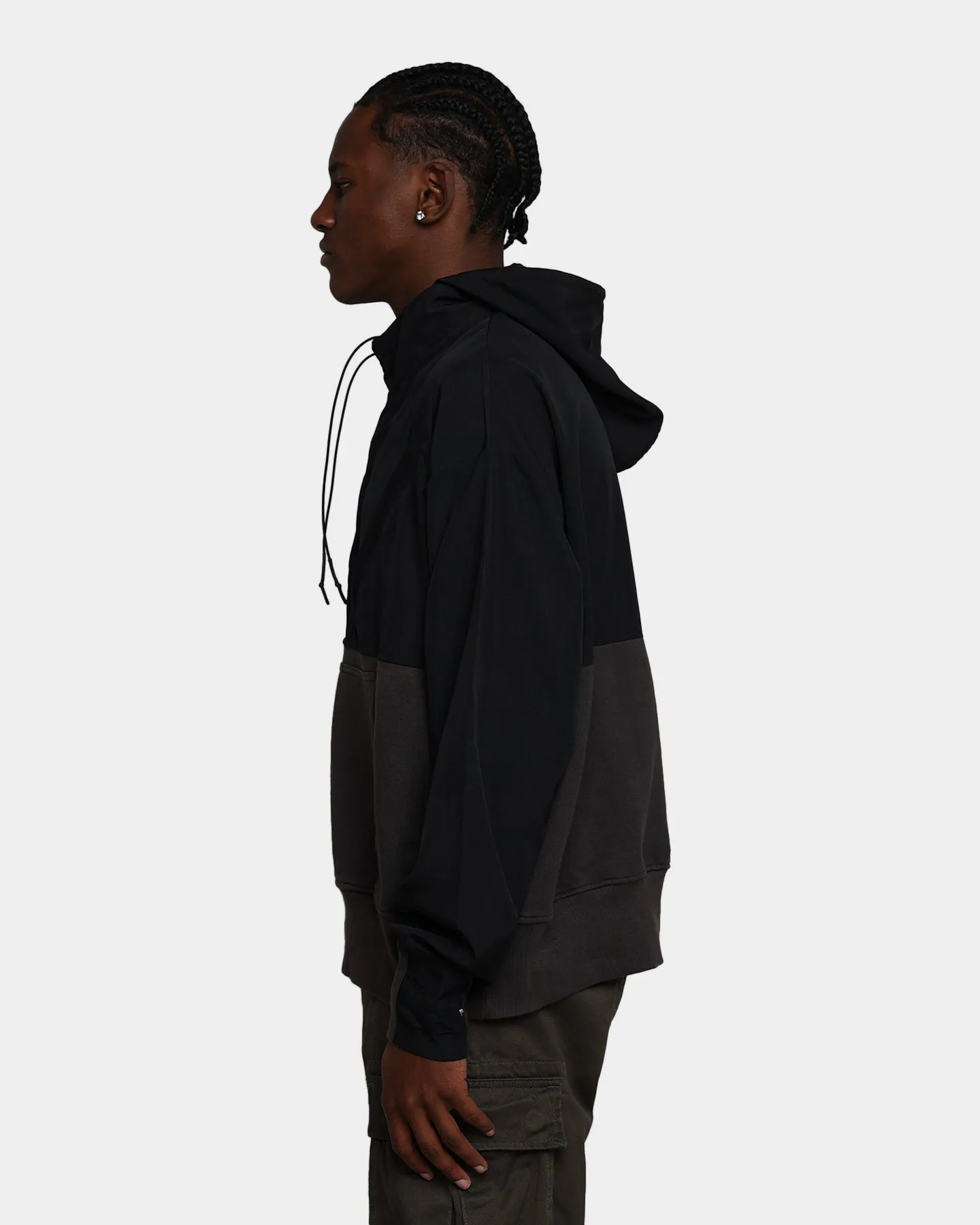 MNML Hooded Parka Qtr Zip Jacket Black