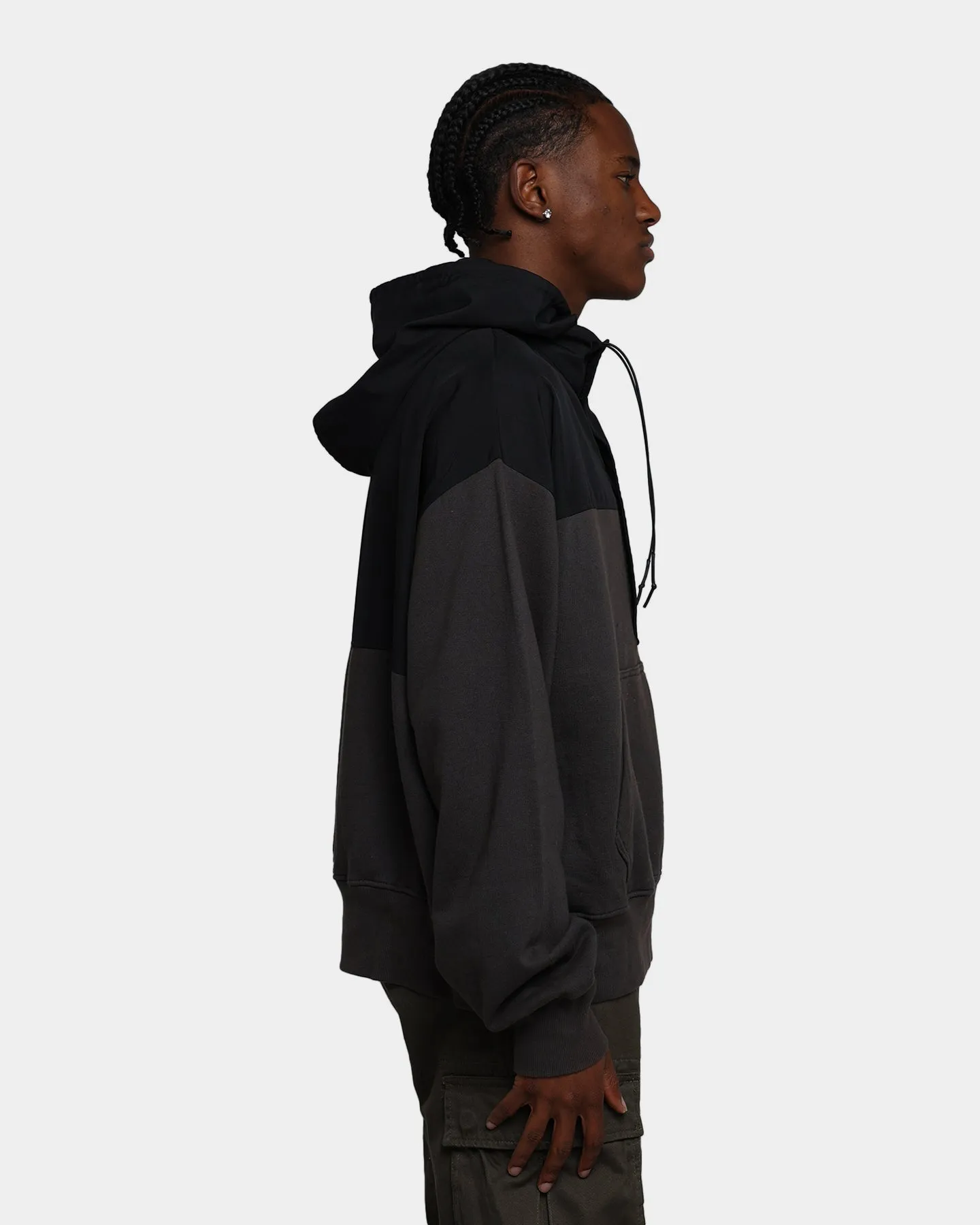 MNML Hooded Parka Qtr Zip Jacket Black