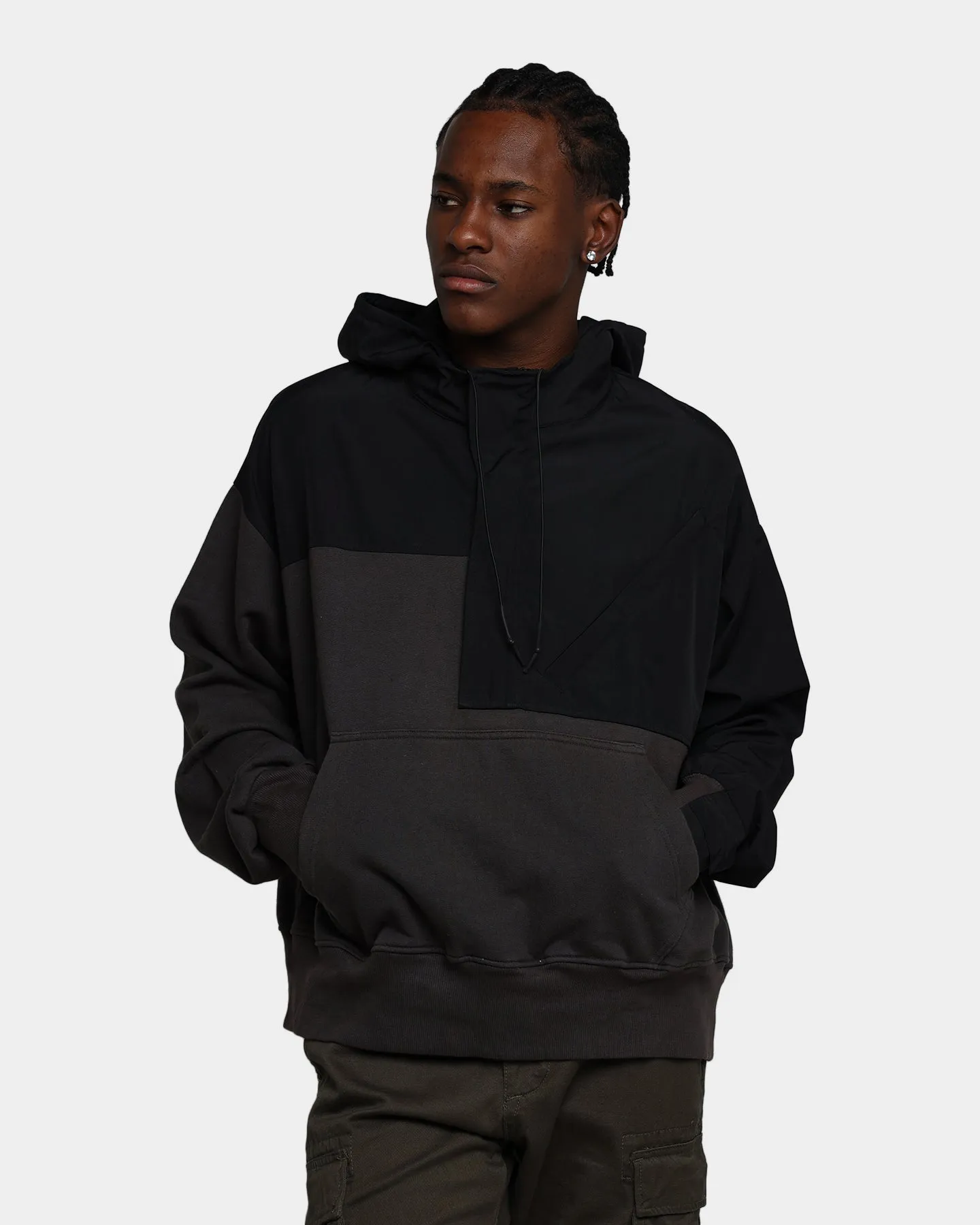 MNML Hooded Parka Qtr Zip Jacket Black