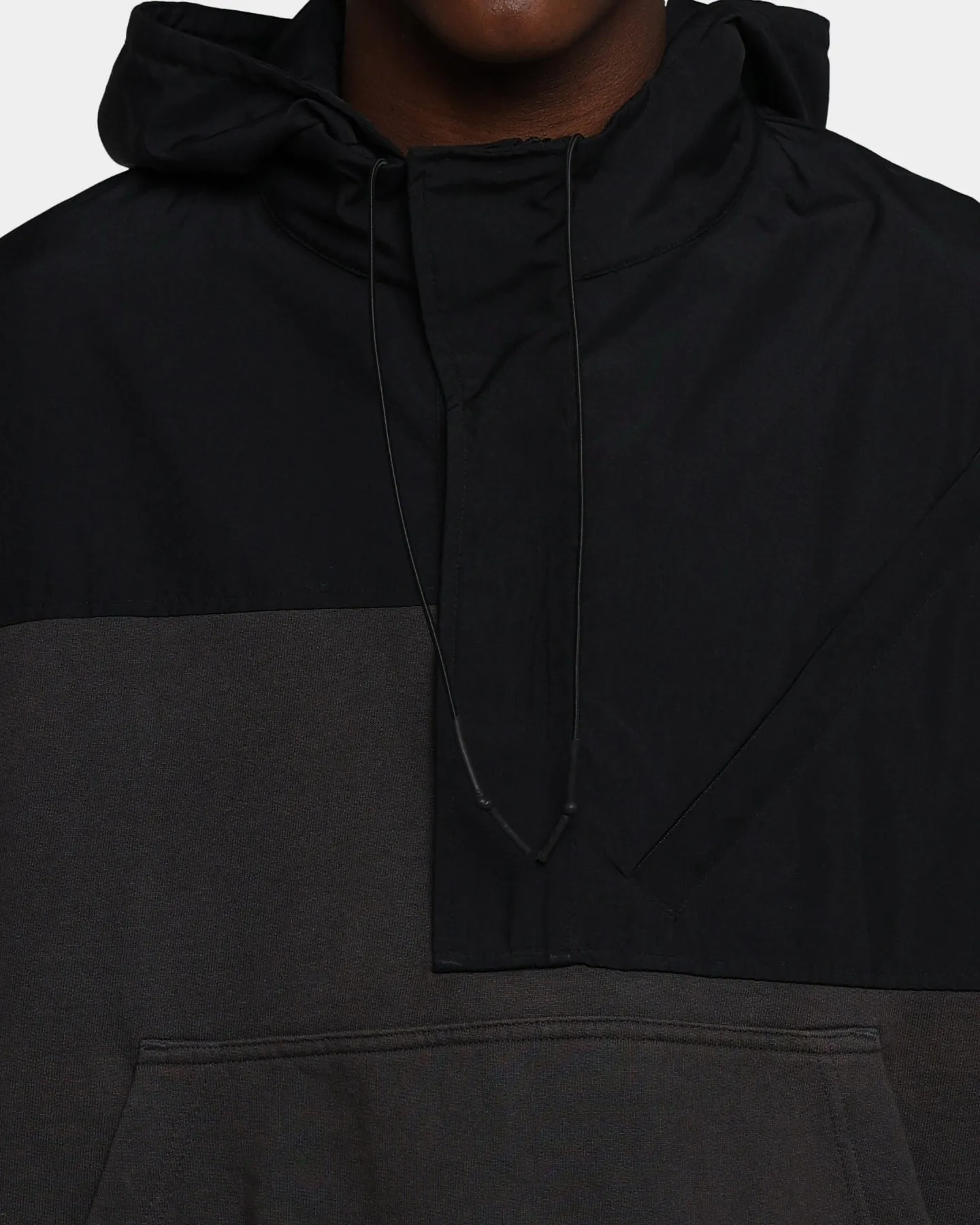 MNML Hooded Parka Qtr Zip Jacket Black