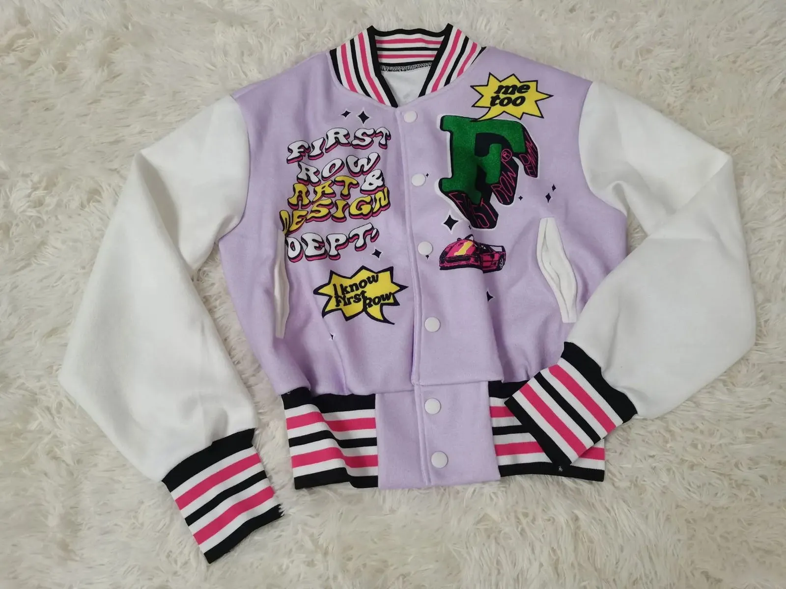 Modern Streetwear Baseball Varsity Crop Jackets