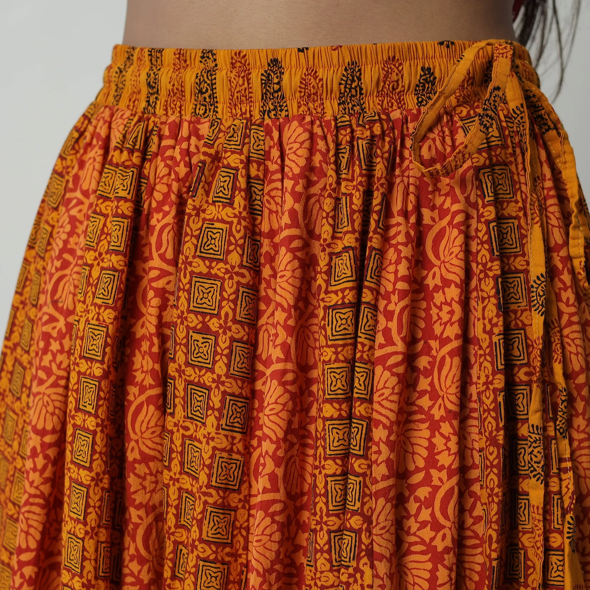 Multicolor - Bagh Print Skirt with 24 Kali Patchwork 28