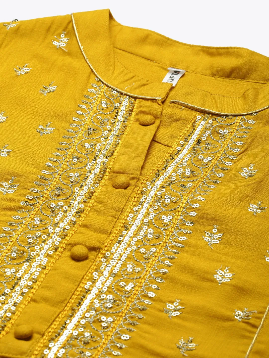 Mustard Sequins Kurta