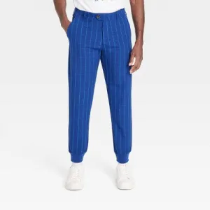 New - Houston White Adult Plaid Jogger Pants - Blue L