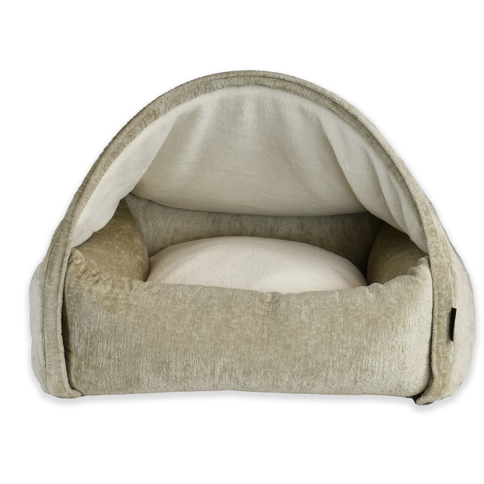 New! Snuggle Cave Bed - Chenille Velvet - Beige