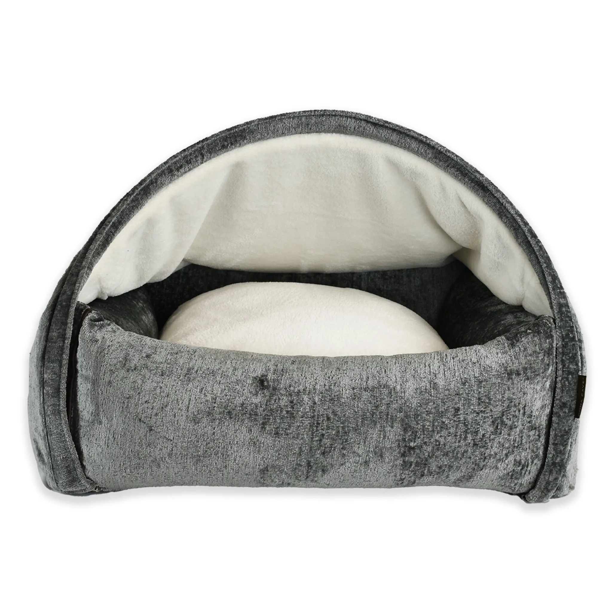 New! Snuggle Cave Bed - Chenille Velvet - Grey