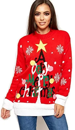 New Unisex Ladies Men Kids Christmas Jumper Reindeer Snowflakes Knitted Xmas Long Sweater