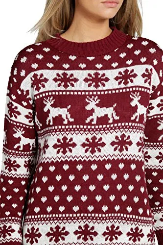 New Unisex Ladies Men Kids Christmas Jumper Reindeer Snowflakes Knitted Xmas Long Sweater