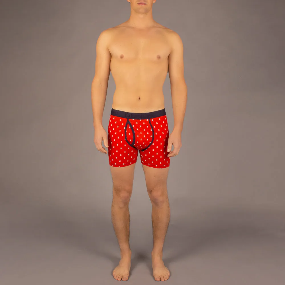 Newman Boxer Brief | Snowman Red/Multi