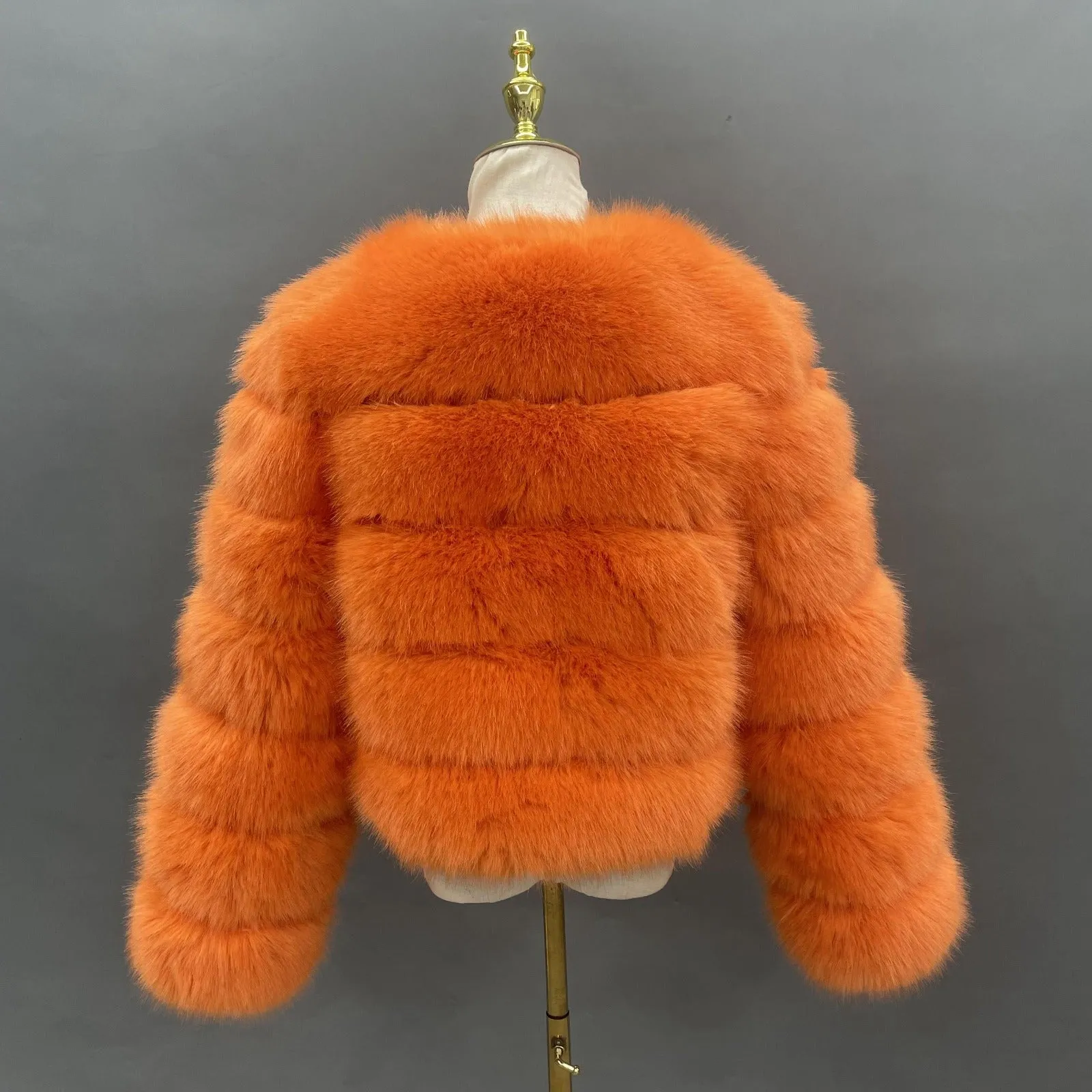 Orange Faux Fur Jacket