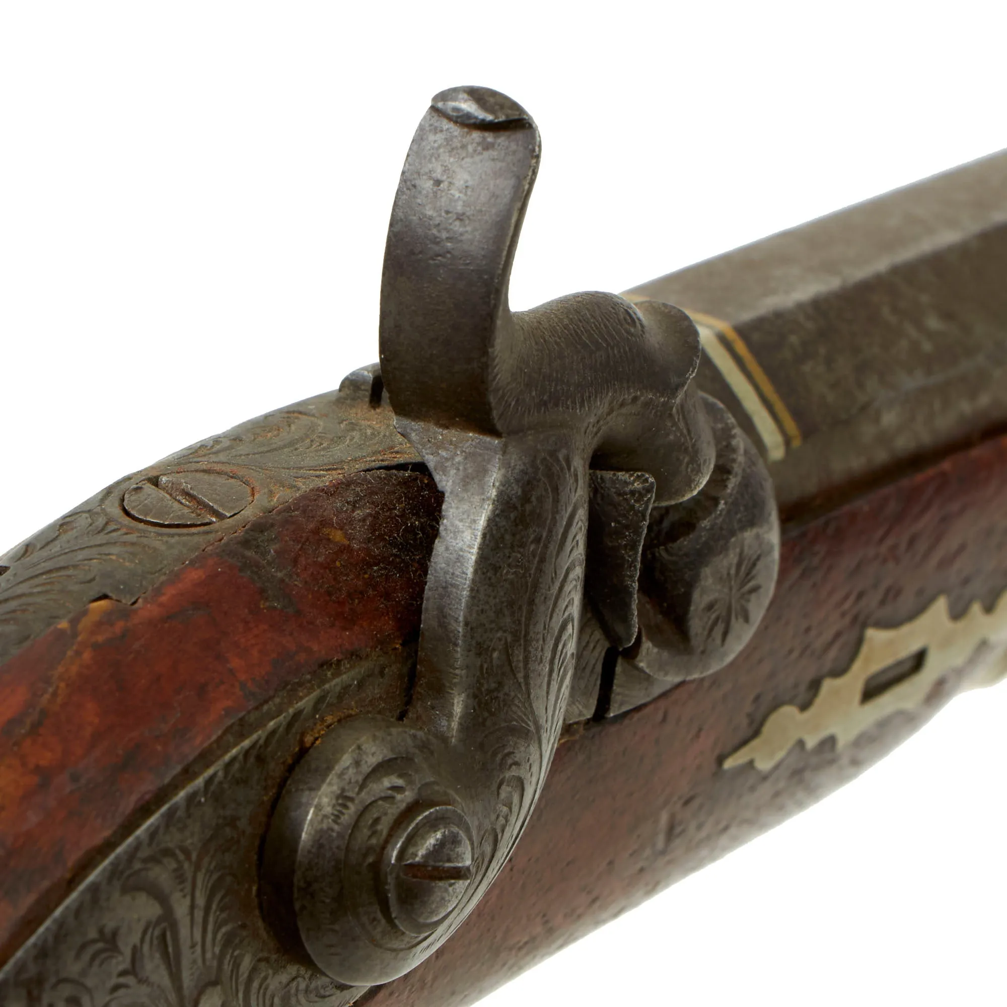 Original British Nickel Silver Mounted "Philadelphia Deringer" Style Pocket Percussion Pistol by Richard Hollis - Circa 1845