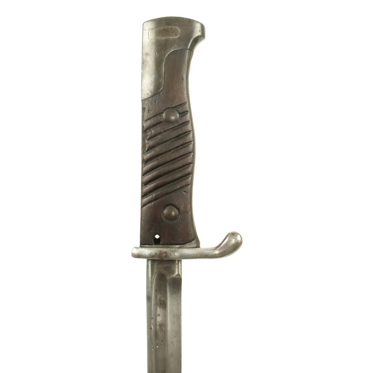 Original German-made M1898 n/A Peruvian GEW 98 Mauser Bayonet with Leather Scabbard and Frog - c.1909