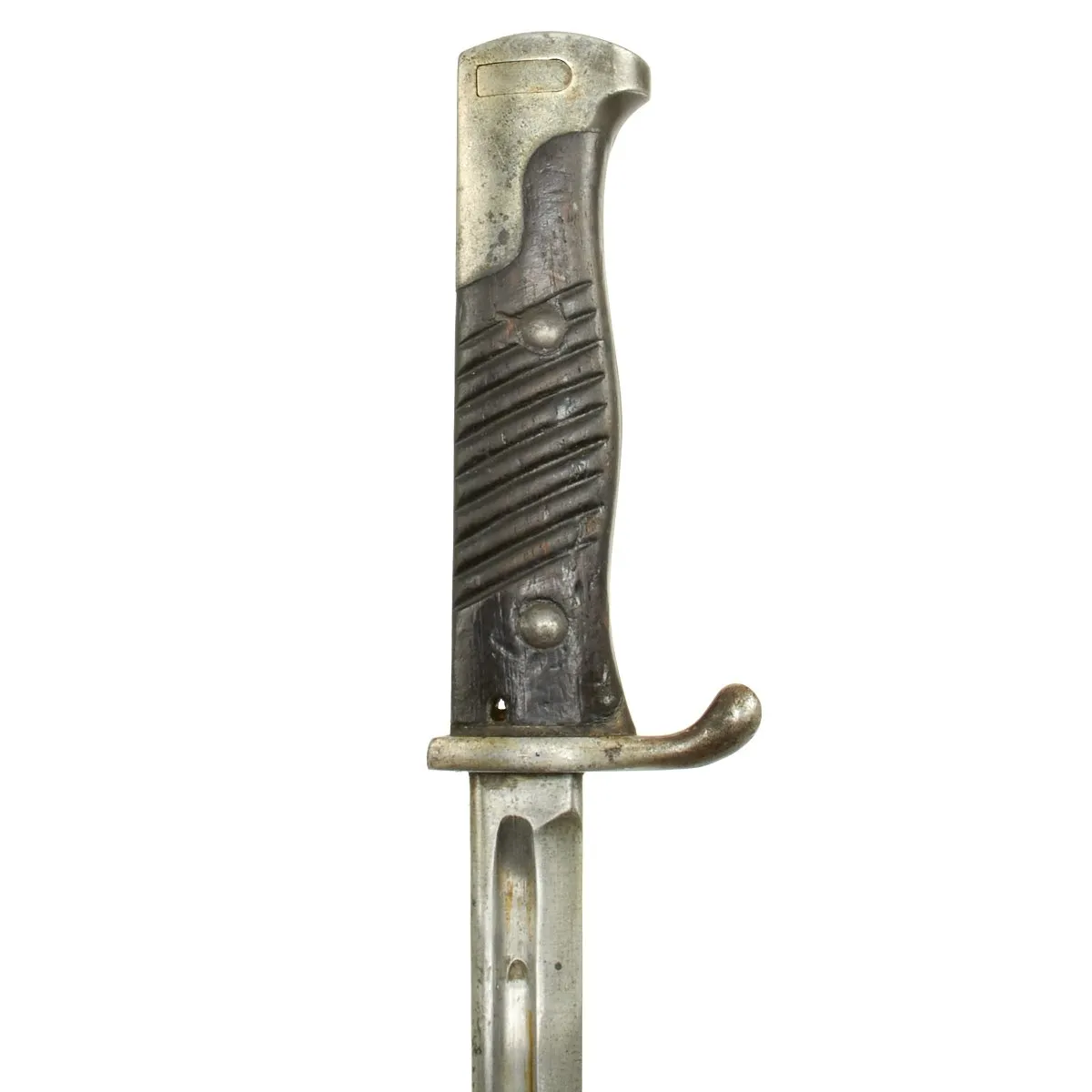 Original German WWI M1898 n/A Long GEW 98 Peruvian Contract Bayonet with Leather Scabbard - c.1909